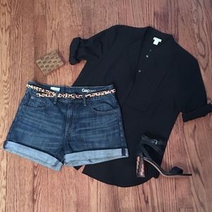 Gap Mid Rise Sexy Boyfriend Blue Denim Jean Shorts